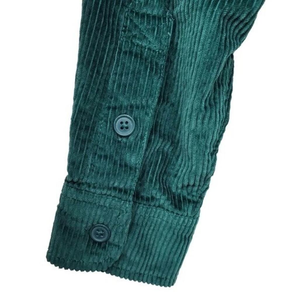AE Green Hooded Cropped Corduroy Jacket - Picture 6 of 6